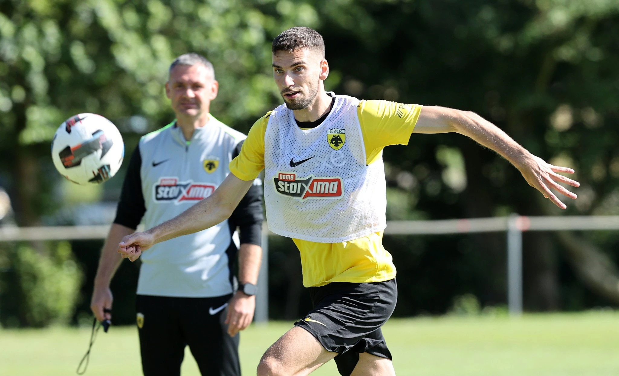 Ο Γεράσιμος Μήτογλου σε προπόνηση της ΑΕΚ / Πηγή: Eurokinissi