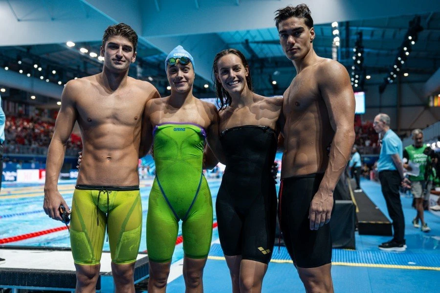 Εθνική ομάδα 4X100μ ελεύθερο mixed (Μάρκος - Βασιλάκη - Παυλοπούλου - Στάμου) - Πηγή: KOE / Αναστασία Καρεκλά