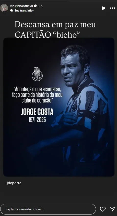 Η δημοσίευση του Βιεϊρίνια / Πηγή: Instagram (@vieirinhaofficial)