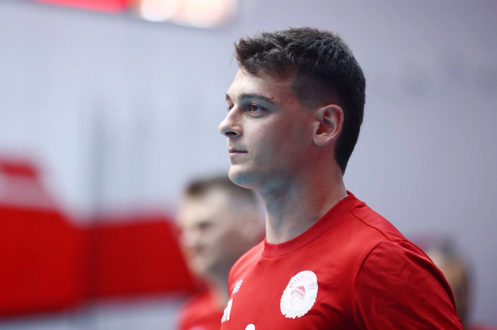 Ο Ματέο Χασμπάλα στην πρώτη προπόνηση του Ολυμπιακού