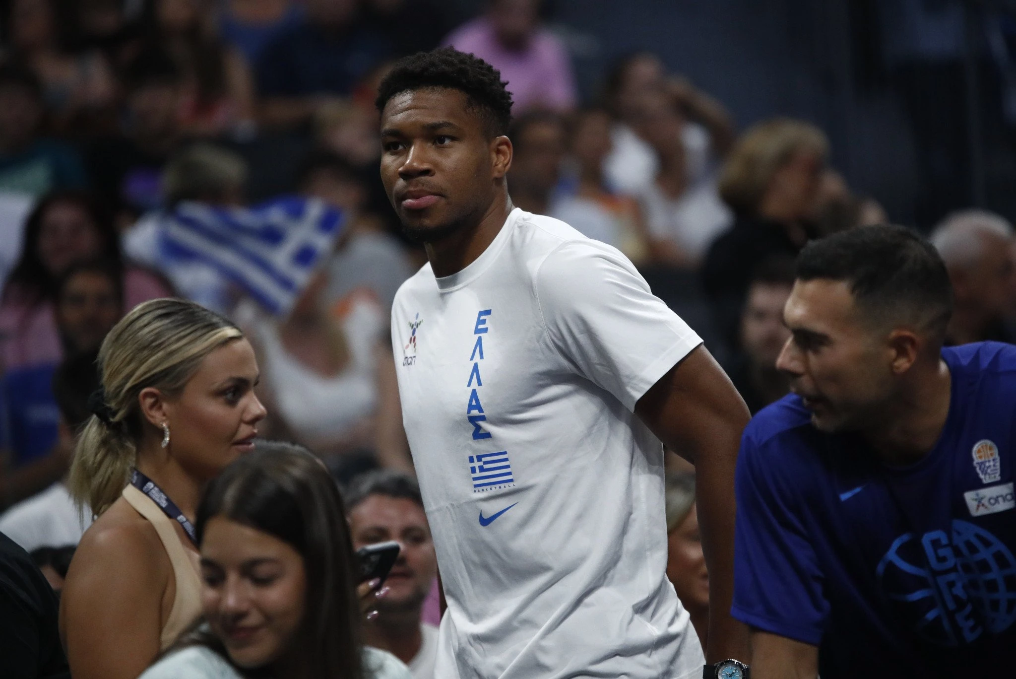 Ο Γιάννης Αντετοκούνμπο στο ΟΑΚΑ για το φιλικό παιχνίδι Ελλάδα - Ιταλία, Πηγή: Eurokinissi