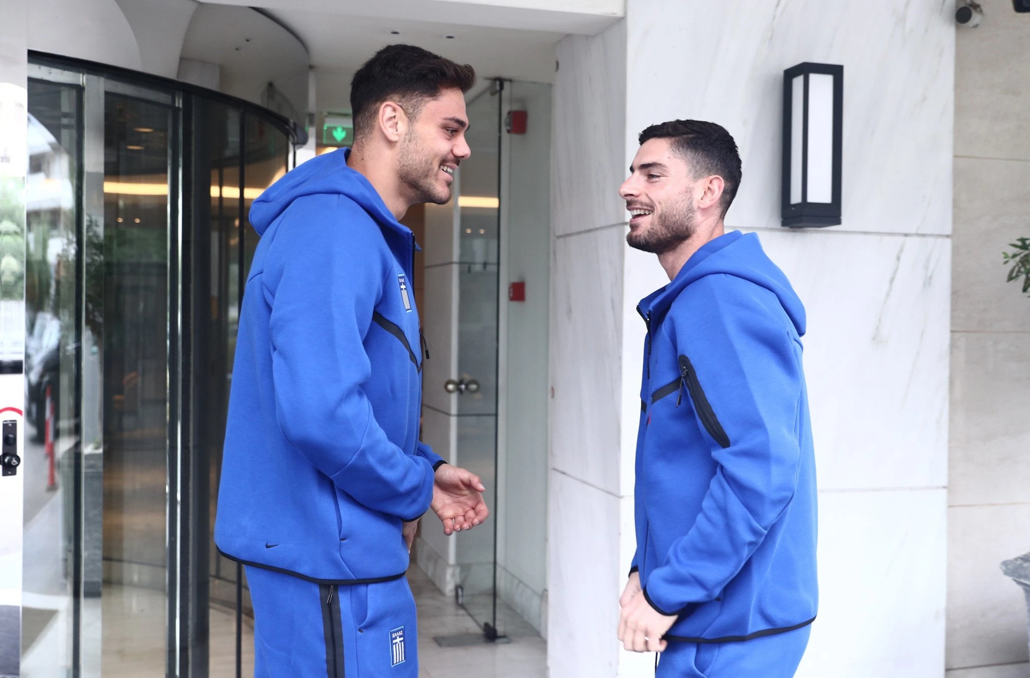 Ο Μαυροπάνος και ο Μασούρας στην συγκέντρωση της εθνικής / Πηγή: Intime