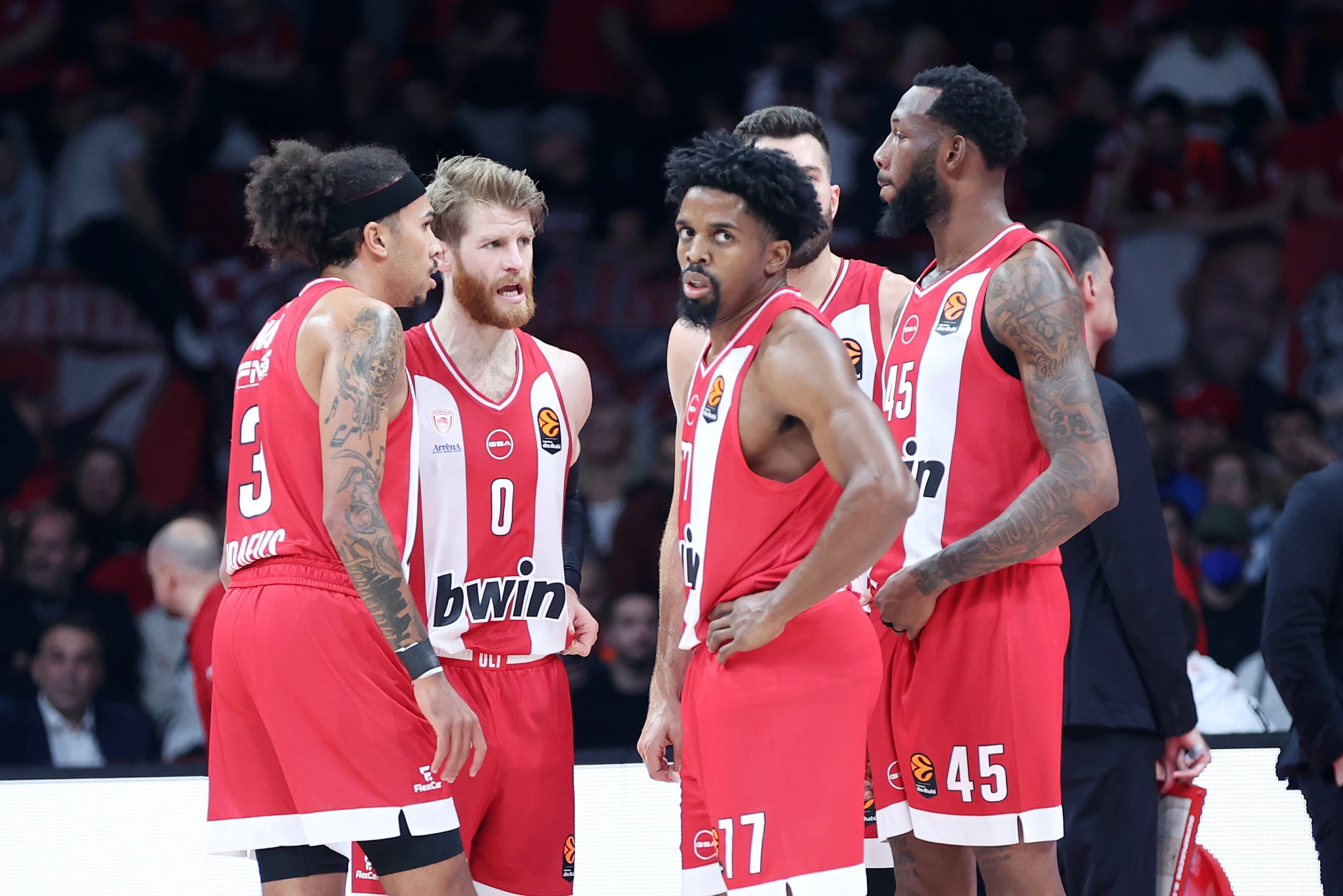 Οι παίκτες του Ολυμπιακού / Πηγή: Eurokinissi