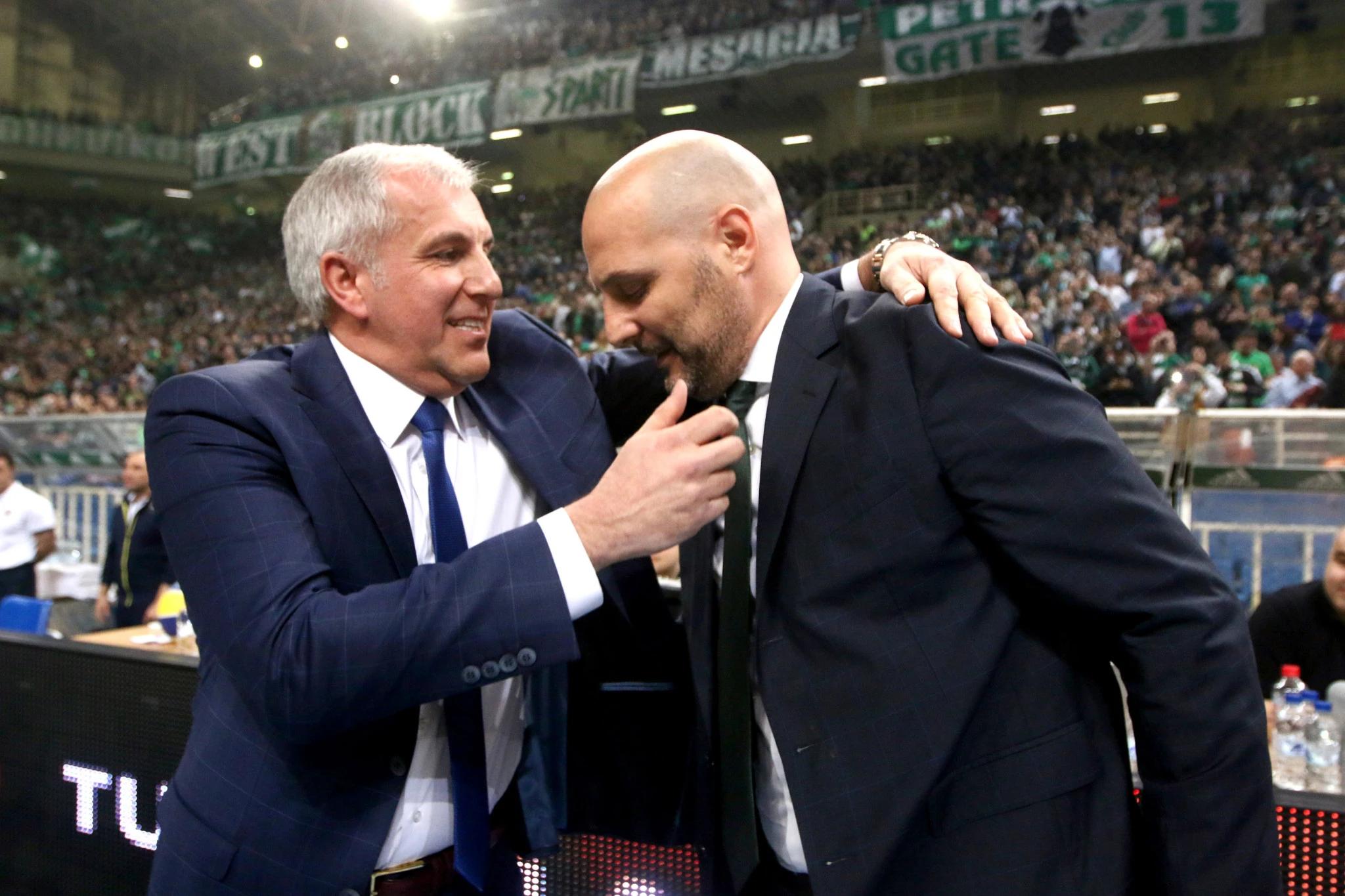 Ζέλικο Ομπράντοβιτς και Σάσα Τζόρτζεβιτς στο γήπεδο του Παναθηναϊκού / Πηγή: Eurokinissi