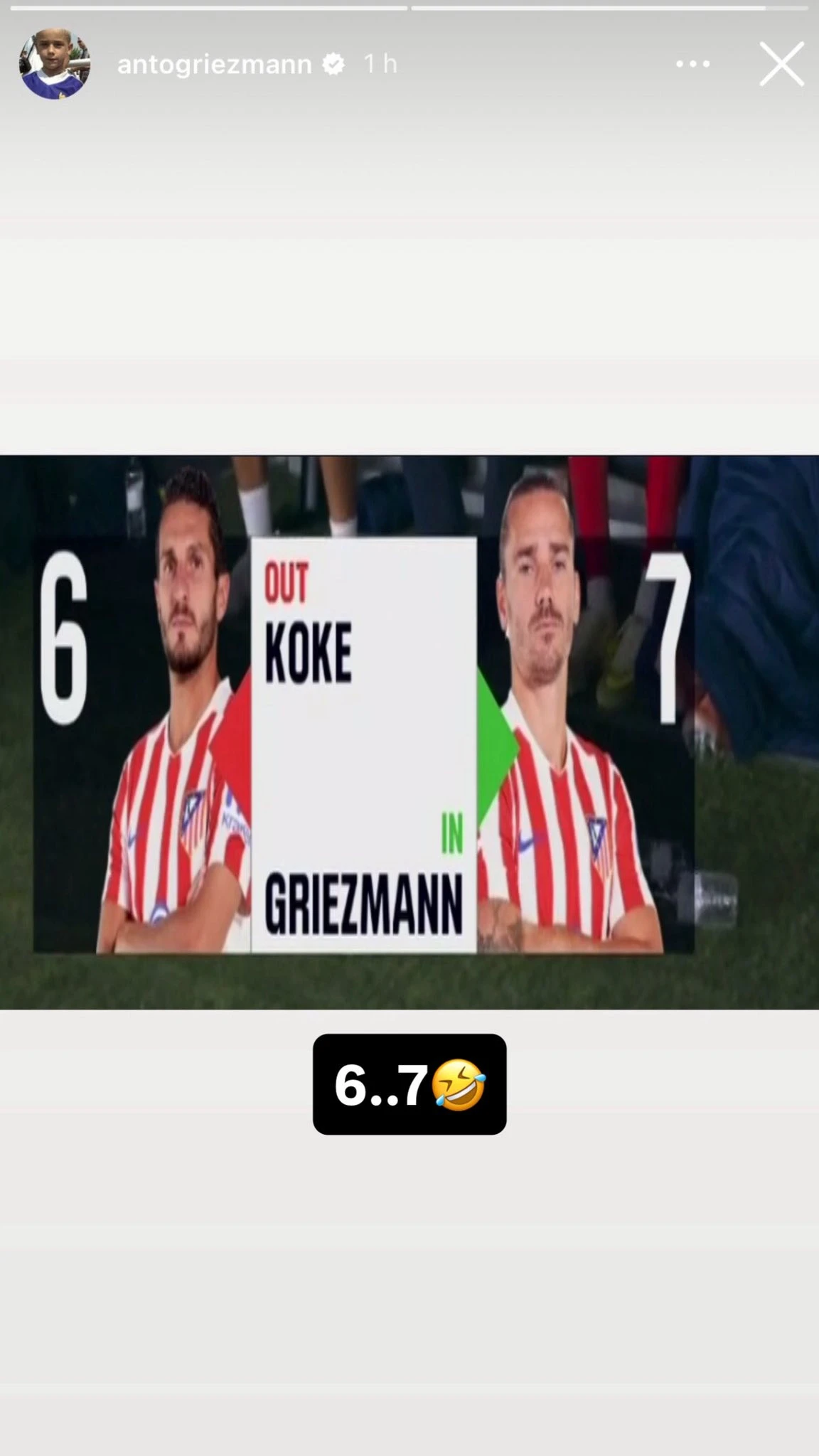 Το στόρι το Γκριεζμάν / Screenshot (@antogriezmann)
