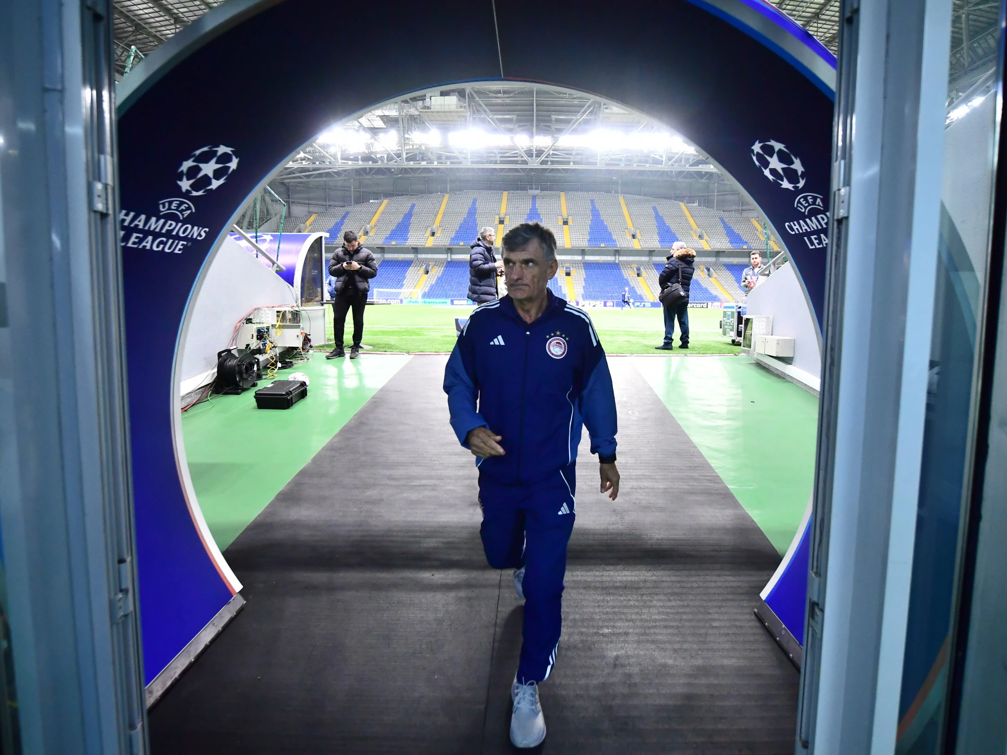 Η&nbsp;προπόνηση του Ολυμπιακού στο κλειστό γήπεδο της Αστάνα / Πηγή:&nbsp;Eurokinissi