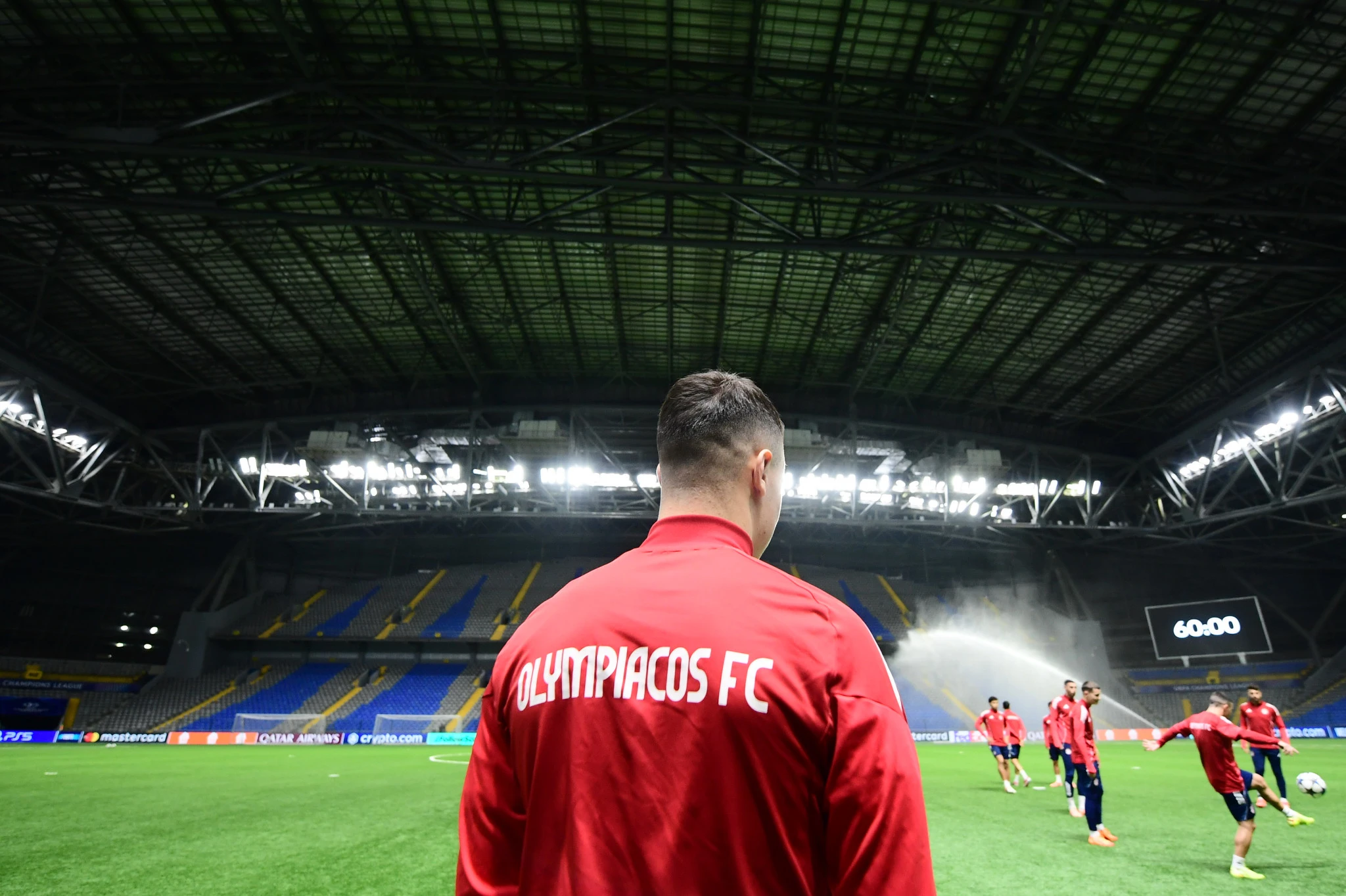 Η&nbsp;προπόνηση του Ολυμπιακού στο κλειστό γήπεδο της Αστάνα / Πηγή:&nbsp;Eurokinissi