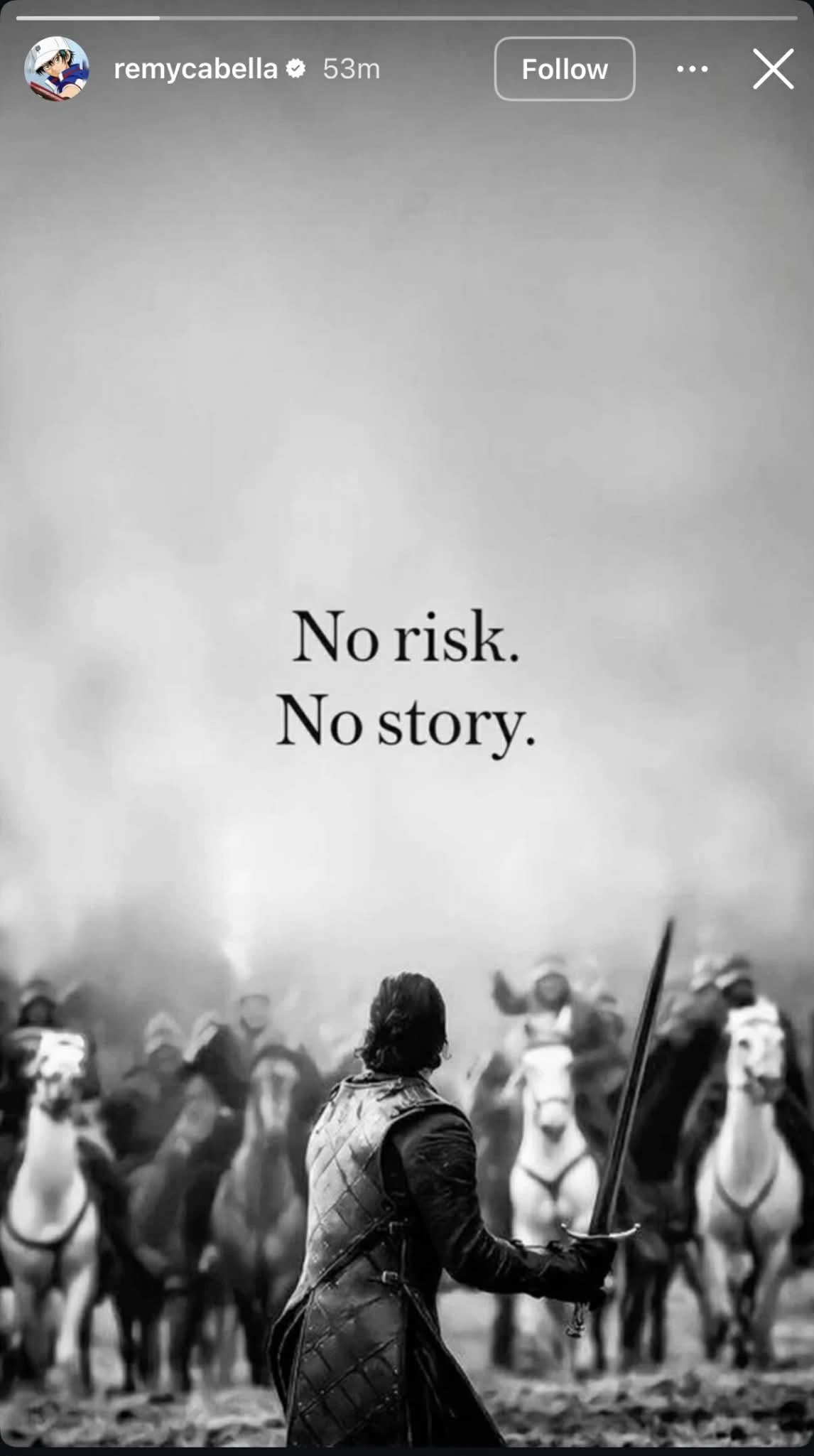 Το story του Καμπελά / Πηγή: Instagram / @remy cabella