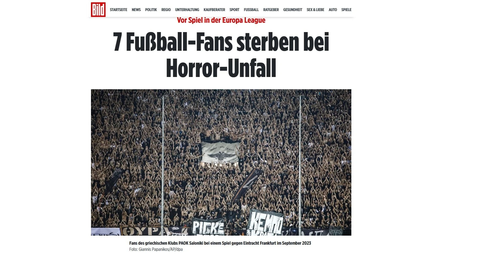 Όσα ανέφερε η «Bild» για το τραγικό δυστύχημα