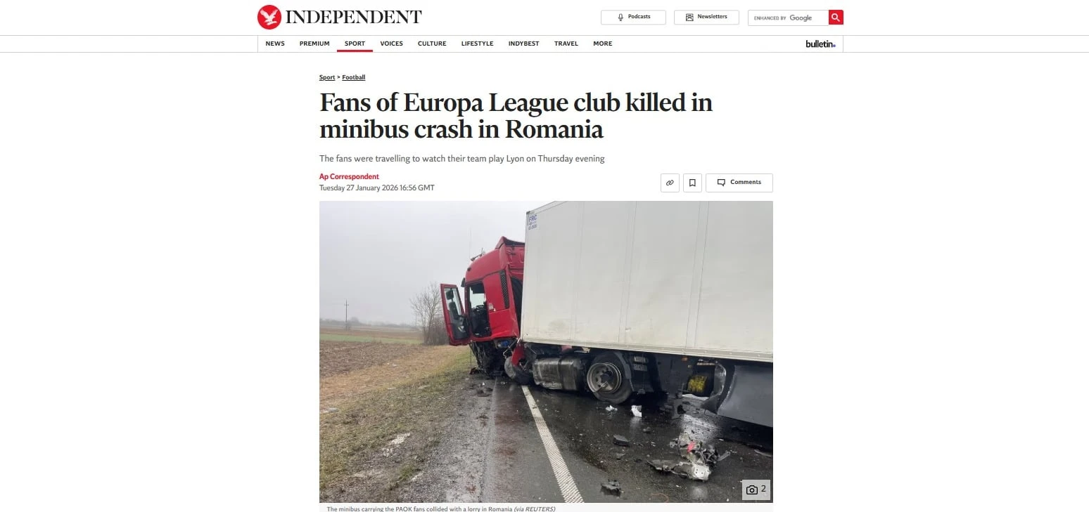 Όσα ανέφερε η «Independent» για το τραγικό δυστύχημα