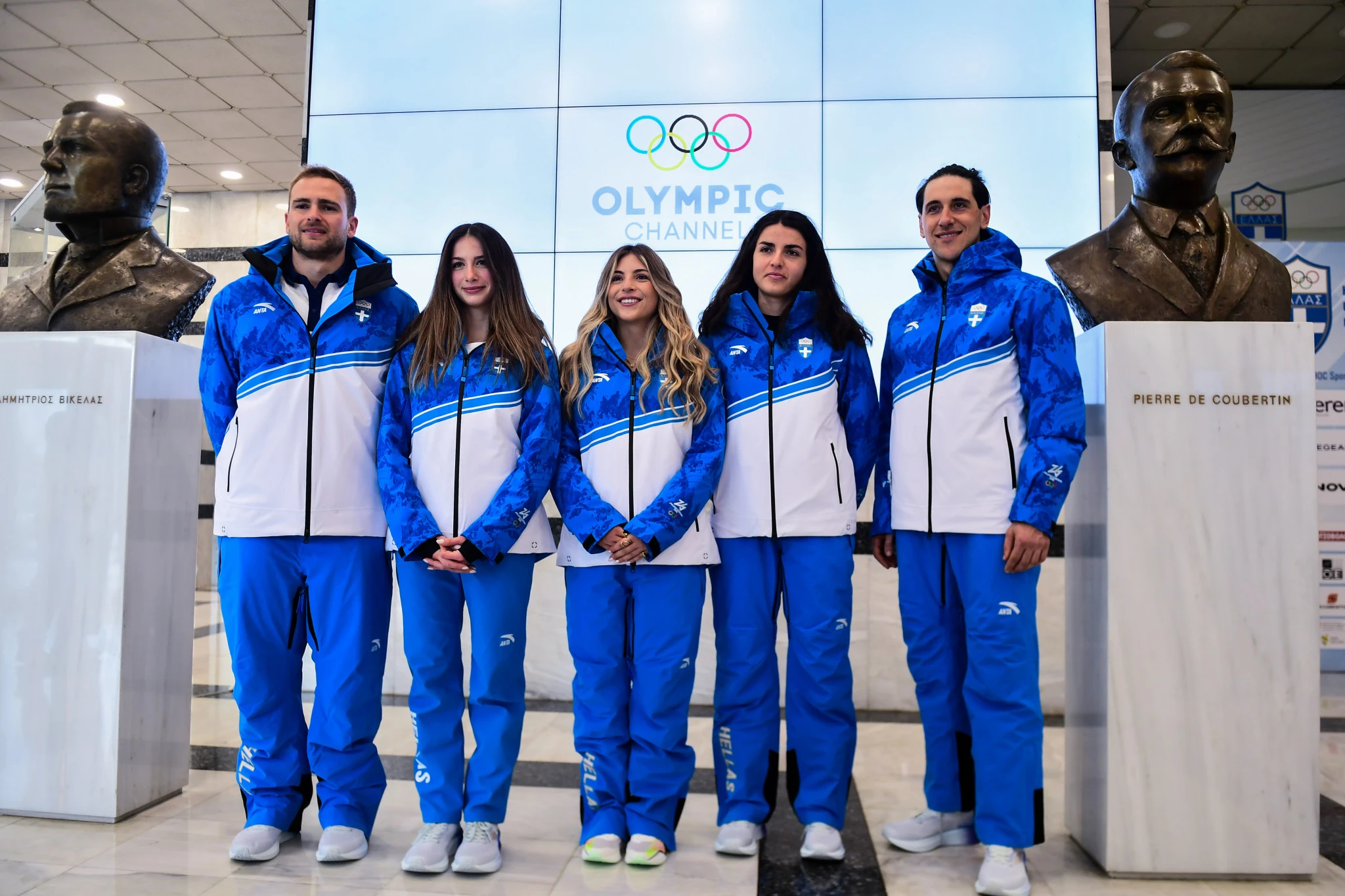 Η πενταμελής ελληνική αποστολή για το Μιλάνο Κορτίνα 2026 / Πηγή: Eurokinissi