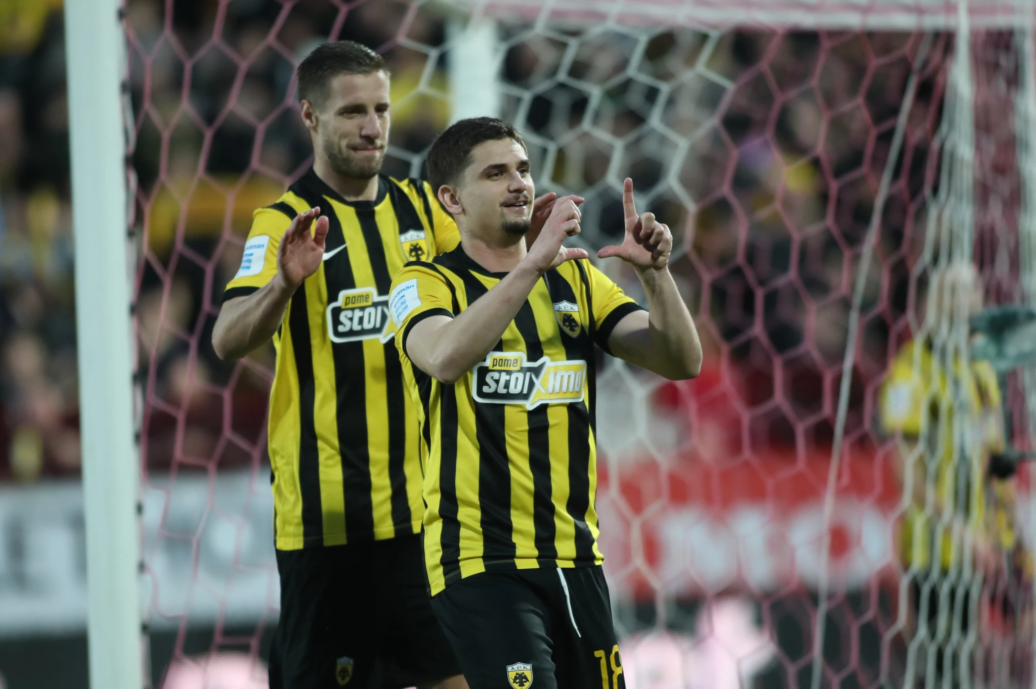 Ο Μαρίν πανηγυρίζει το γκολ του κόντρα στον Πανσερραϊκό / Πηγή: Eurokinissi