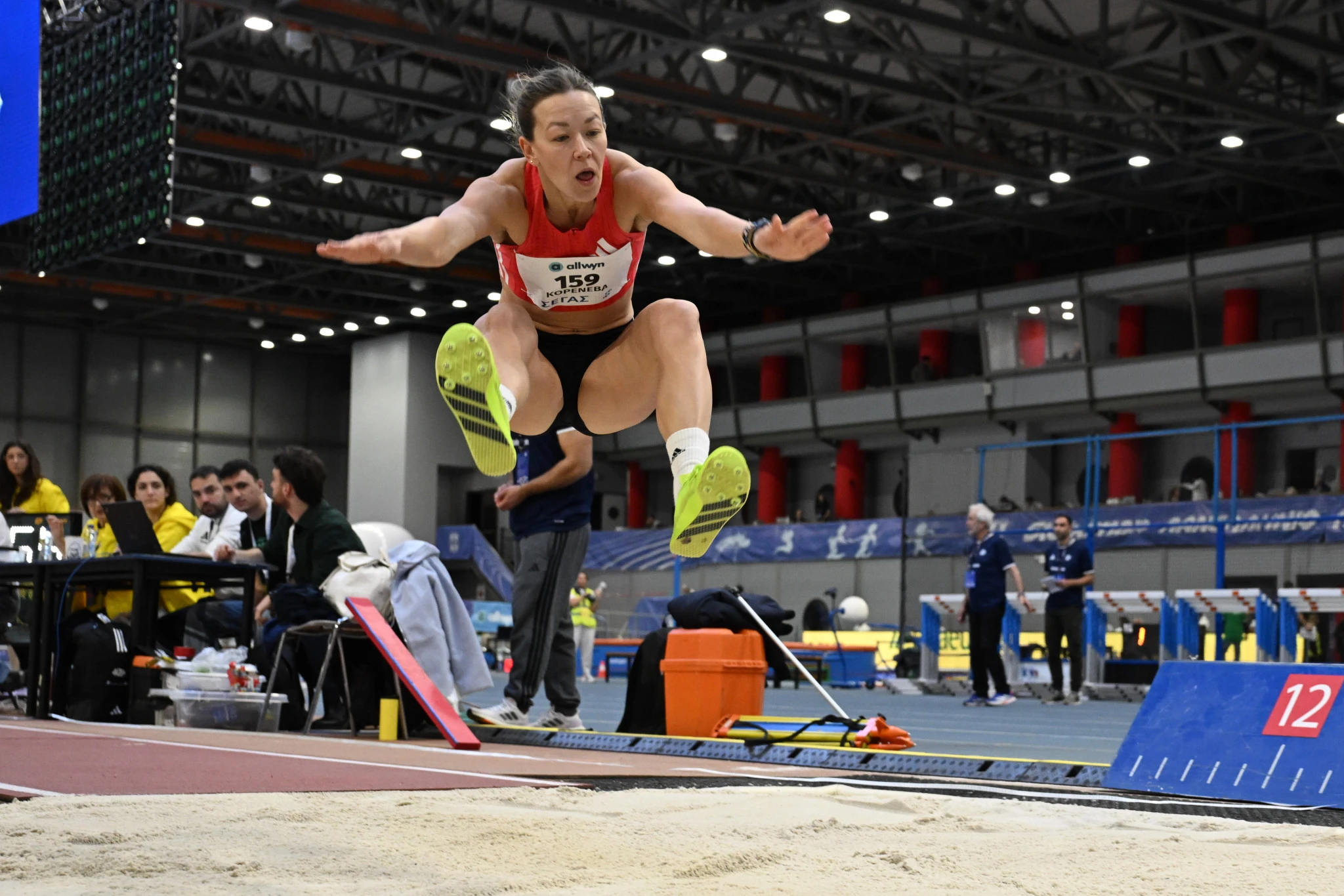 Η Οξάνα Κορένεβα σε άλμα της στον προκριματικό του Πανελλήνιου κλειστού / Πηγή: Eurokinissi