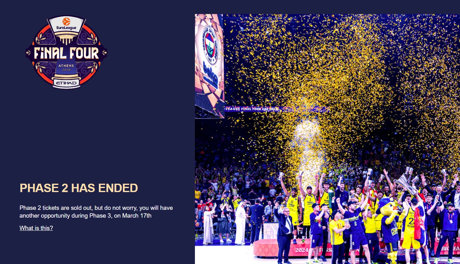 Sold out και η δεύτερη φάση πώλησης εισιτηρίων / Screenshot