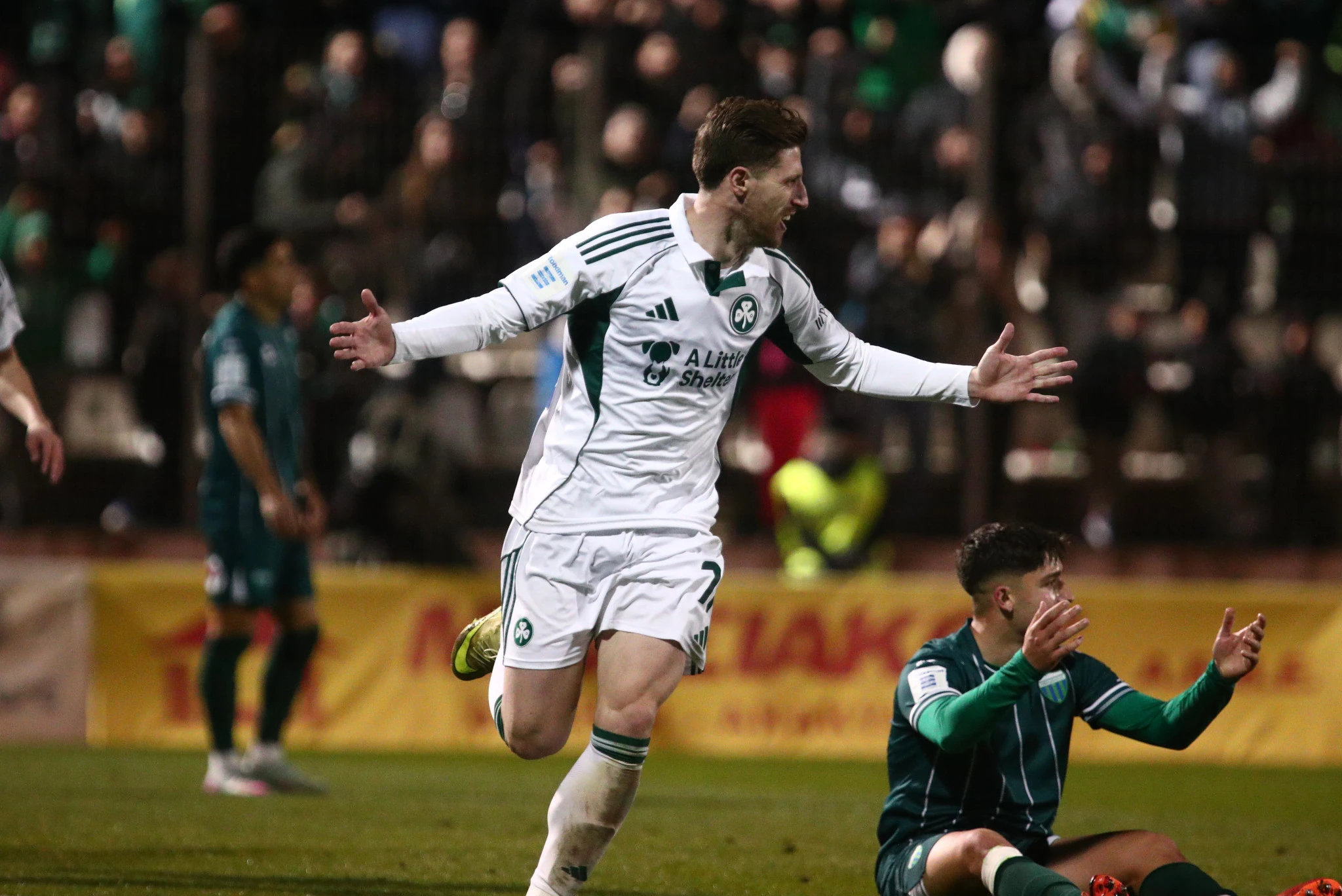 Ο Γιώργος Κυριακόπουλος πανηγυρίζει το γκολ που σημείωσε στη Λιβαδειά - ΠΗΓΗ: Eurokinissi