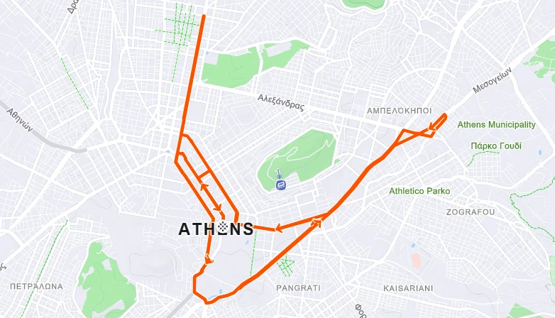 Χάρτης Ημιμαραθωνίου Αθήνας 2026 / Screenshot