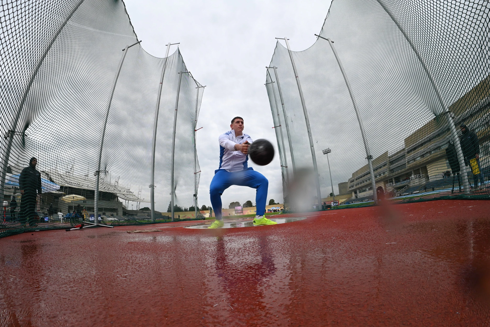 Ο Γιώργος Παπαπναστασίου σε βολή του μέσα στον κλωβό στο Ευρωπαϊκό Κύπελλο ρίψεων της Λευκωσίας / Πηγή: Eurokinissi
