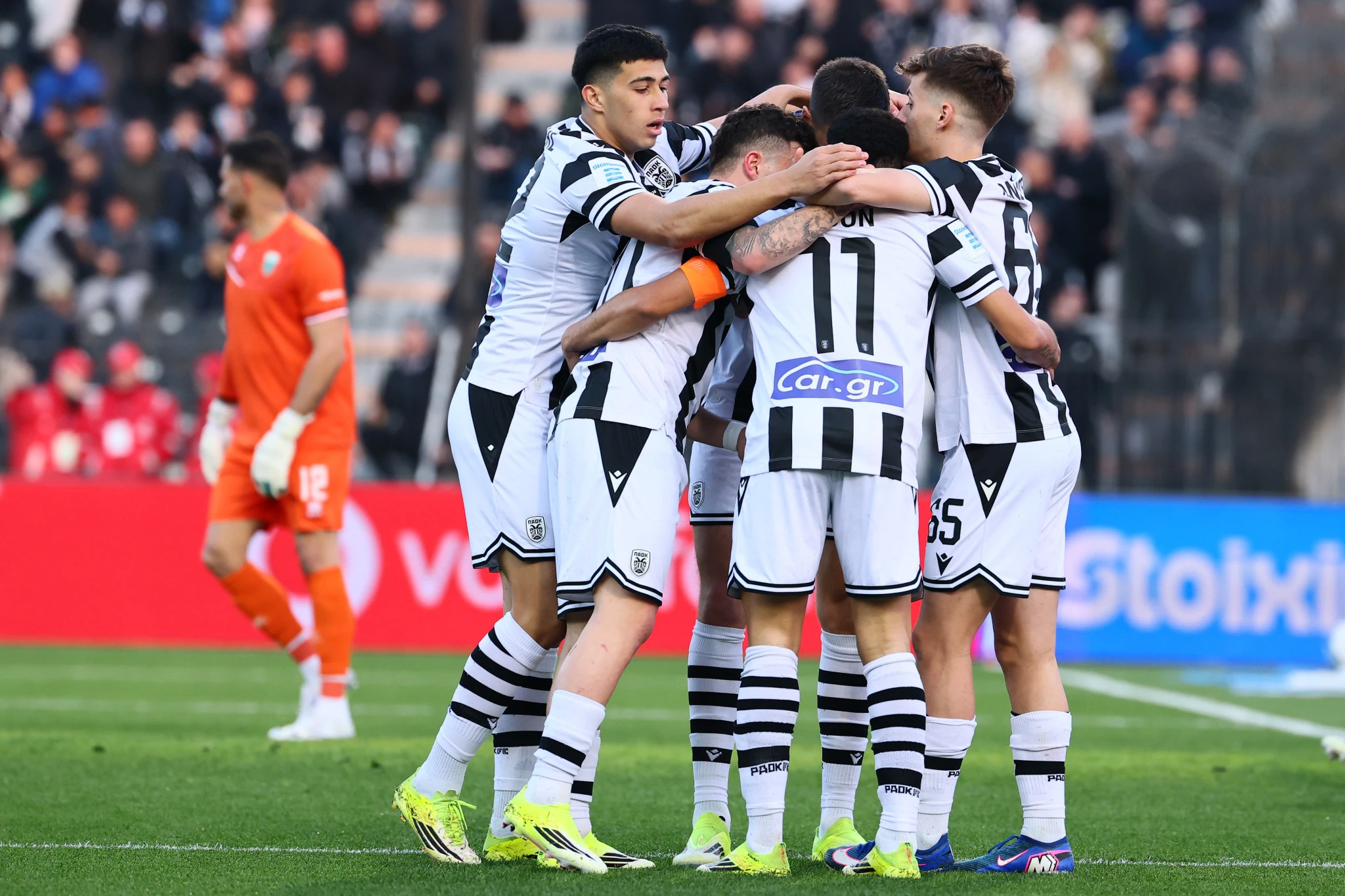 Οι παίκτες του ΠΑΟΚ πανηγυρίζουν το γκολ τους επί του Λεβαδειακού / Πηγή: Eurokinissi