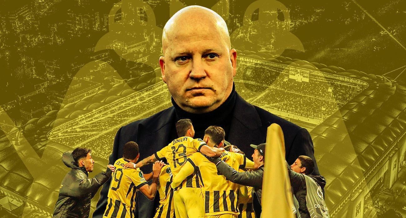 Ο Μάρκο Νίκολιτς και οι παίκτες της ΑΕΚ /Manos Perdikakis