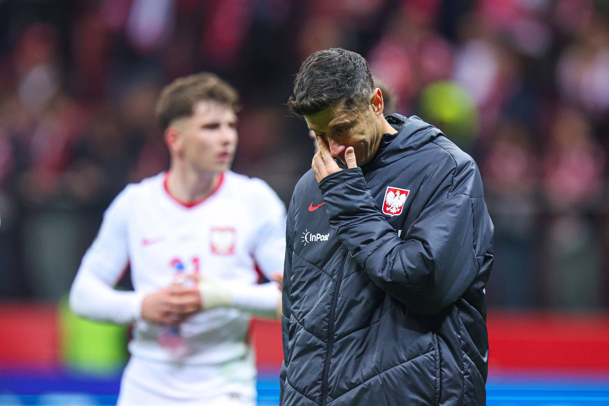 Ο Ρόμπερτ Λεβαντόφσκι μετά το παιχνίδι Πολωνία Αλβανία | Πηγή: Imago