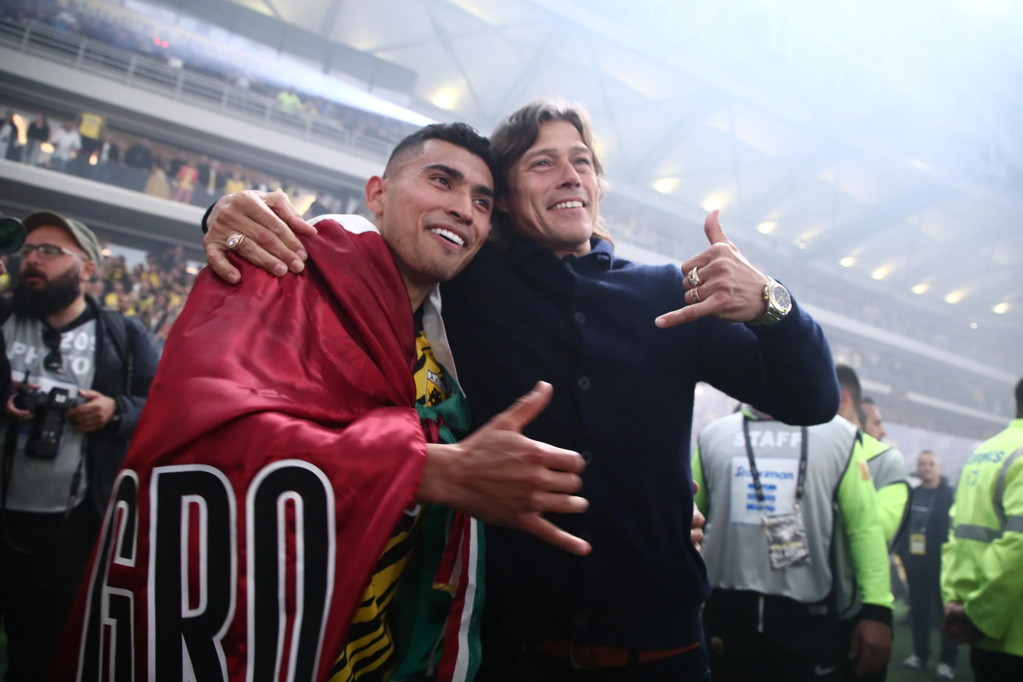 O Aλμέιδα με τον Πινέδα /Πηγή: Eurokinissi