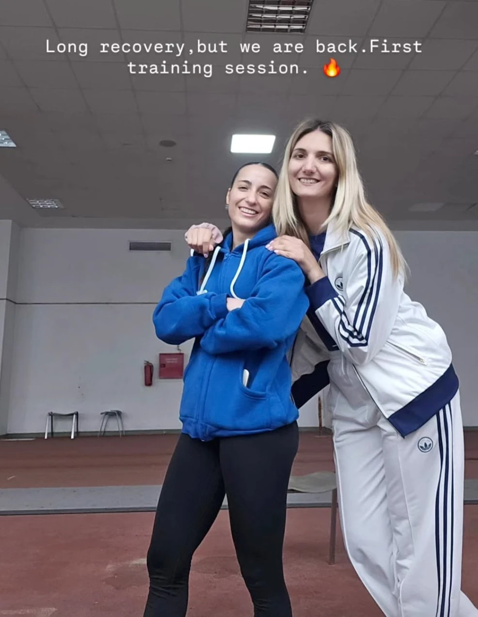 Η Εμμανουηλίδου με την προπονήτριά της