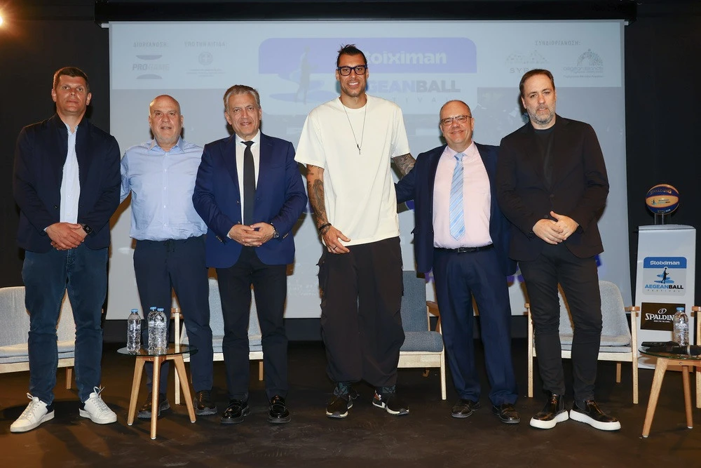 Κώστας Διορέλης, Φάνης Ξηνταβελώνης, Ιωάννης Βρούτσης, Γιώργος Πρίντεζης, Αλέξανδρος Αθανασίου, Γιάννης Λάσκαρης @ Stoiximan AegeanBall Festival