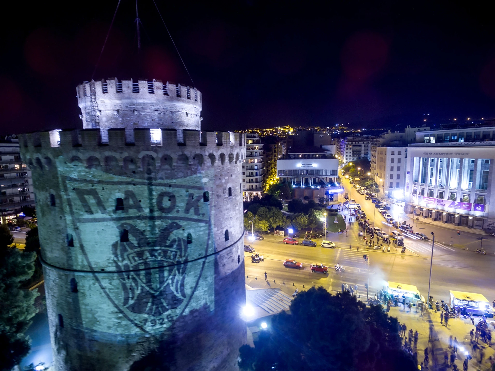 Όταν ο Λευκός Πύργος φωταγωγήθηκε για χάριν του ΠΑΟΚ/ Πηγή: Eurokinissi