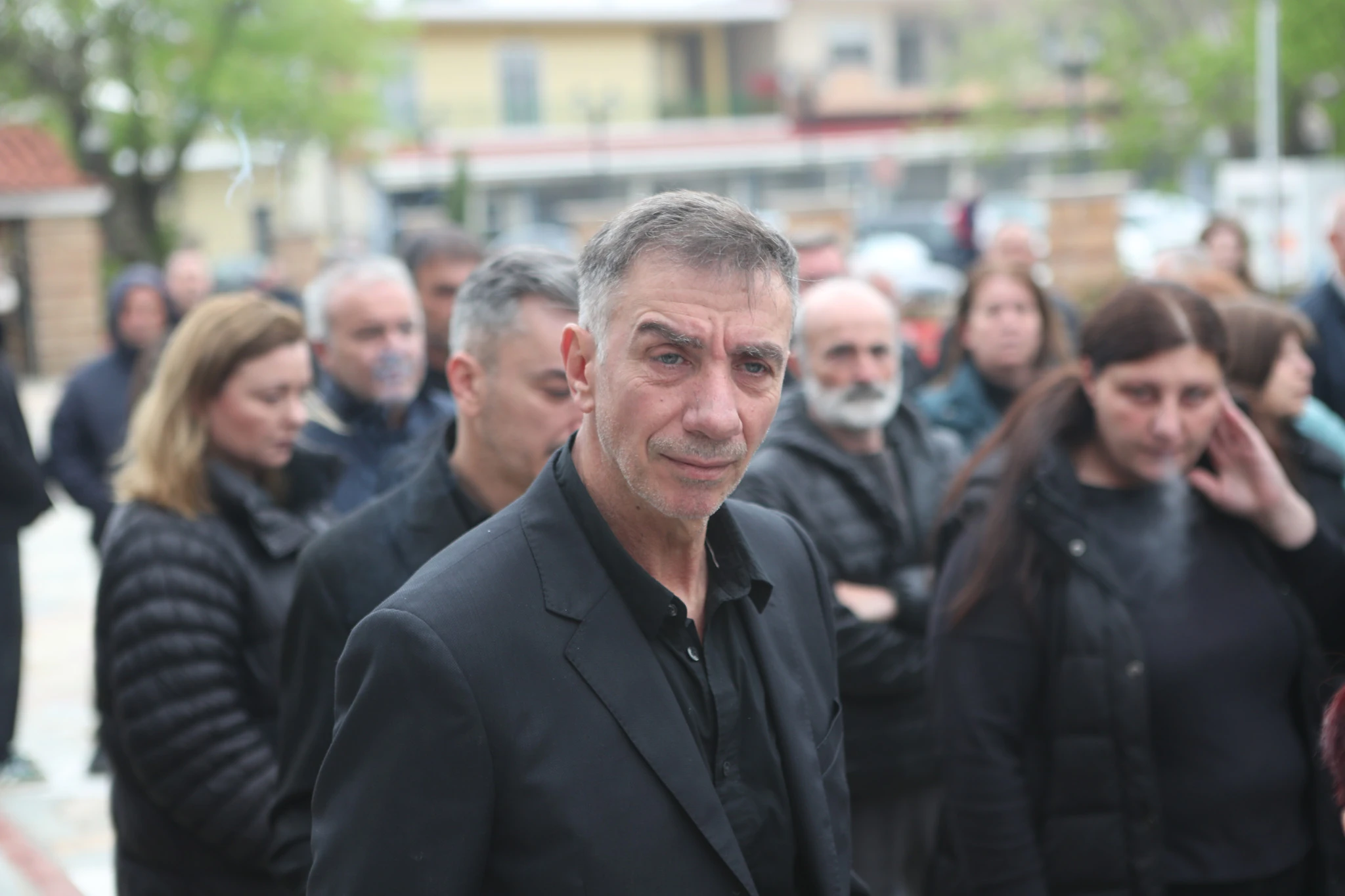 Ο Βασίλης Μπορμπόκης στην κηδεία του Στέφανου Μπορμπόκη / Πηγή: Eurokinissi