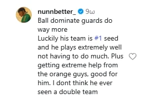 Το σχόλιο του Κέντρικ Ναν σε post του «Basket News»