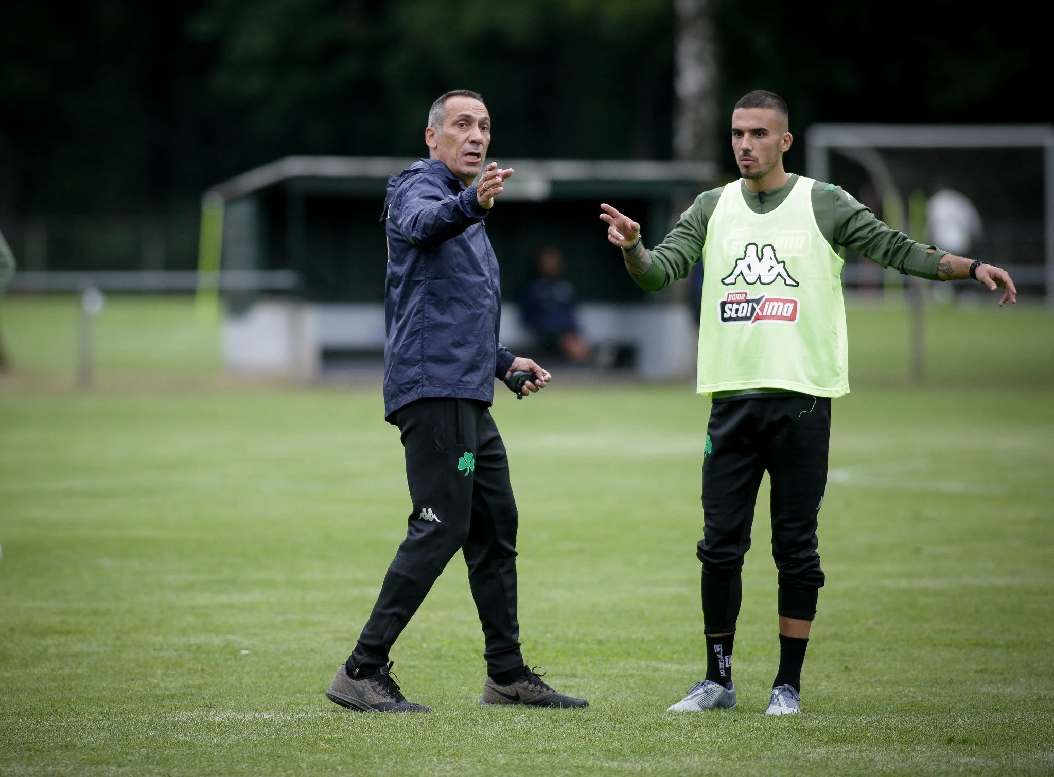 Ο Δημήτρης Κουρμπέλης με τον Γιώργο Δώνη στον Παναθηναϊκό/Eurokinissi