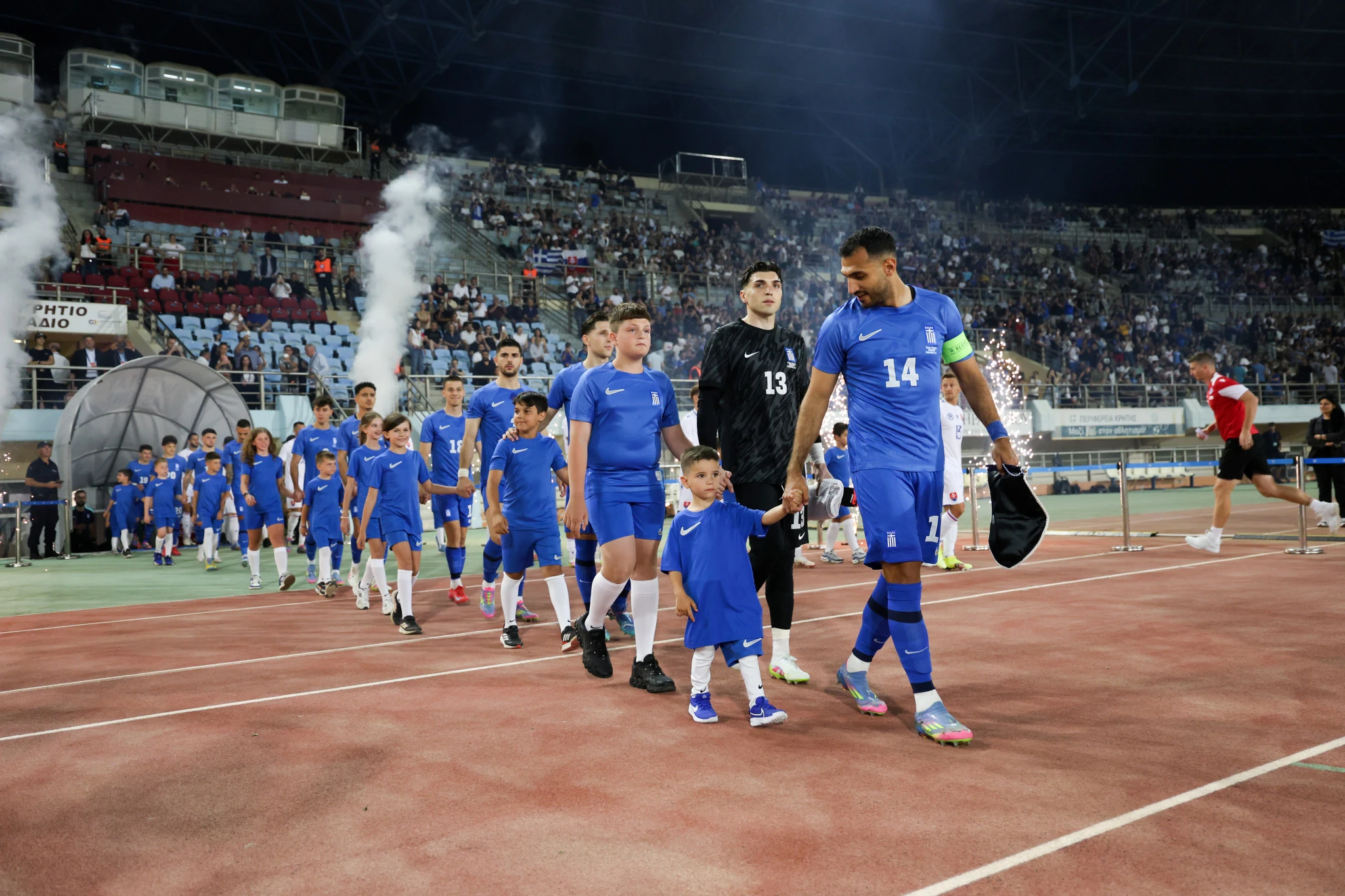 Η Εθνική Ελλάδας στο Παγκρήτιο / Πηγή: Eurokinissi