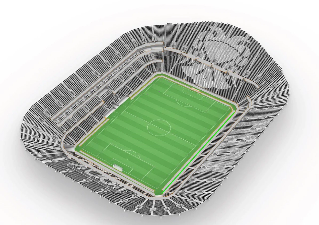 Τρισδιάστατος σχεδιασμός των κερκίδων του γηπέδου