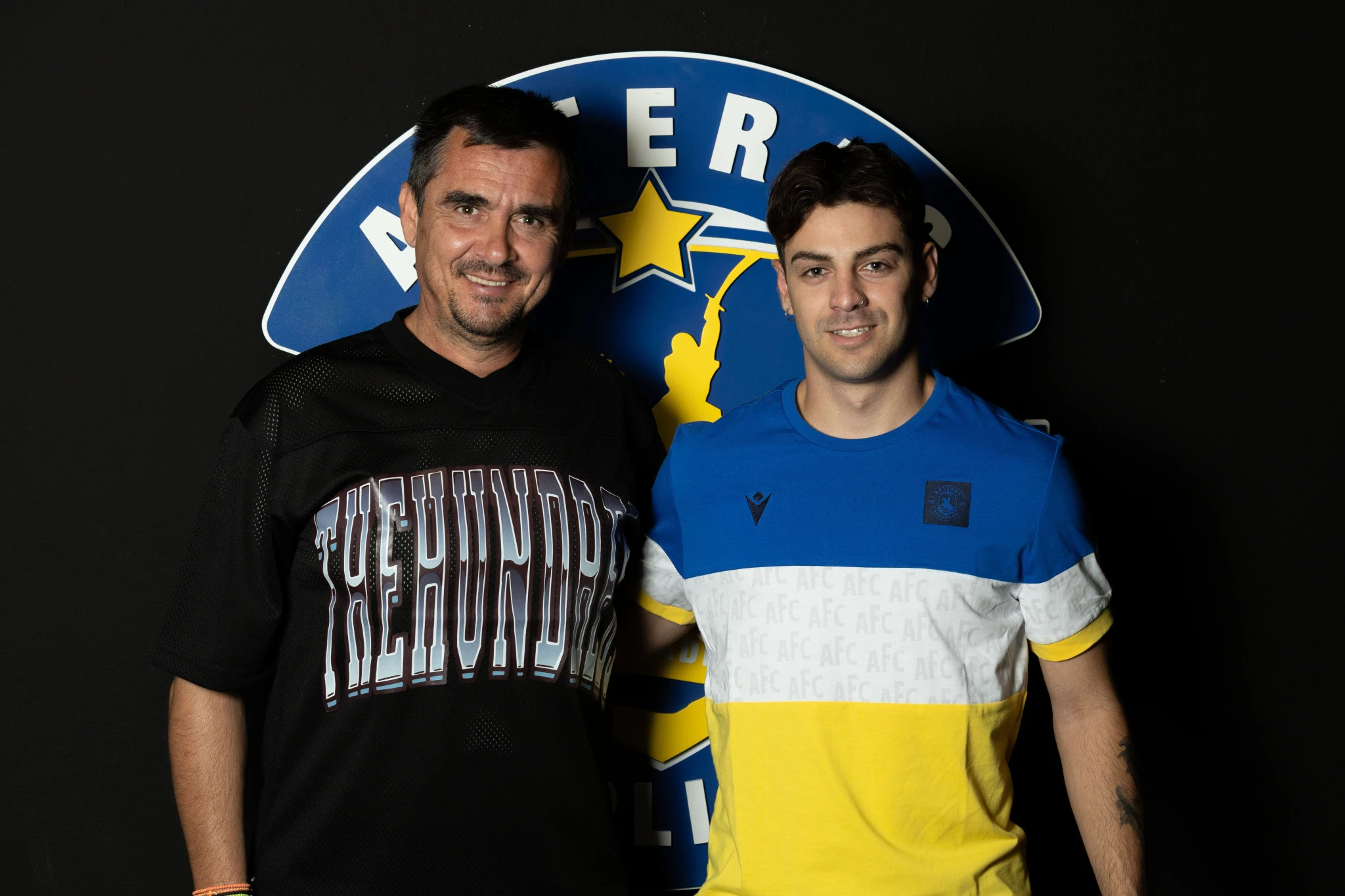 Ο τεχνικός διευθυντής του Αστέρα AKTOR, Νίκος Γαλανακόπουλος με τον Κωνσταντίνο Πομόνη