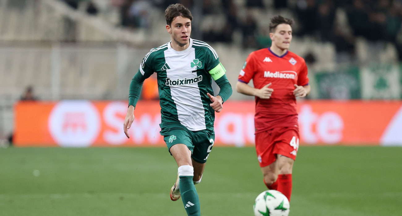 Ο Γιώργος Βαγιαννίδης σε στιγμιότυπο από τον αγώνα του Παναθηναϊκού με τη Φιορεντίνα - ΠΗΓΗ: INTIME