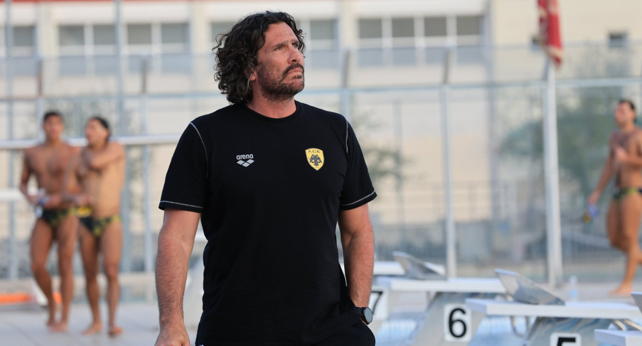 Ο προπονητής της ΑΕΚ στο πόλο, Κώστας Κοκκινάκης / Πηγή: Eurokinissi