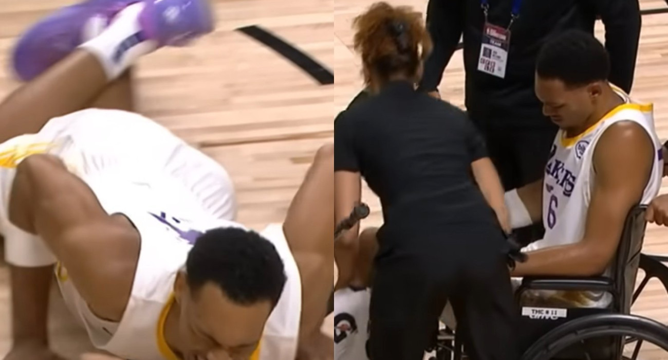 Ανησυχία για τον Μπέιζλι: Σφάδαζε στους πόνους στο παρκέ και αποχώρησε με αμαξίδιο (video)