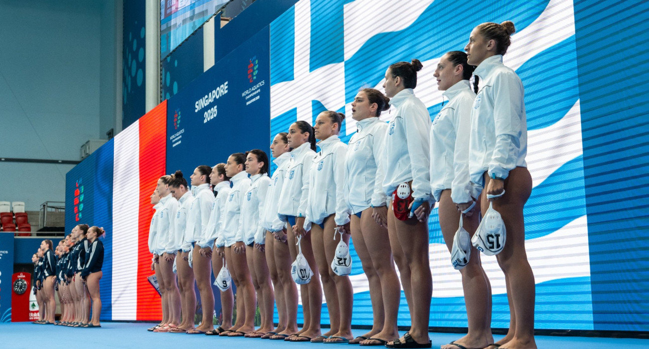 Η Εθνική Ελλάδος του πόλο γυναικών στο Παγκόσμιο Πρωτάθλημα της Σιγκαπούρης / Πηγή: Eurokinissi