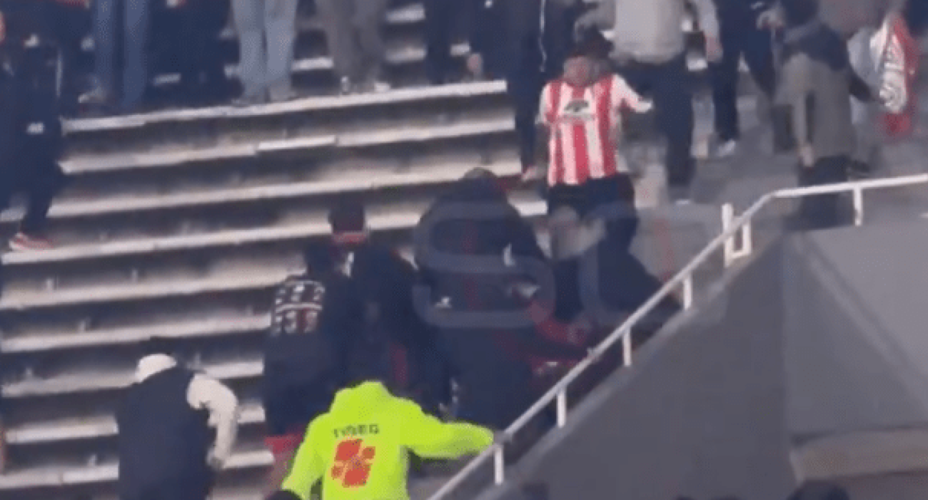 Η σύρραξη μεταξύ των οπαδών της Ινστιτούτο/ Screenshot