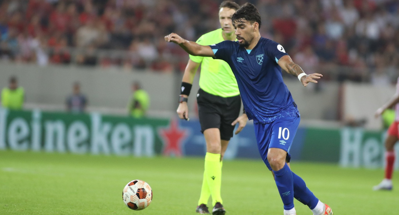 Ο Λούκας Πακετά σε αγώνα της Γουέστ Χαμ απέναντι στον Ολυμπιακό / Πηγή: Eurokinissi