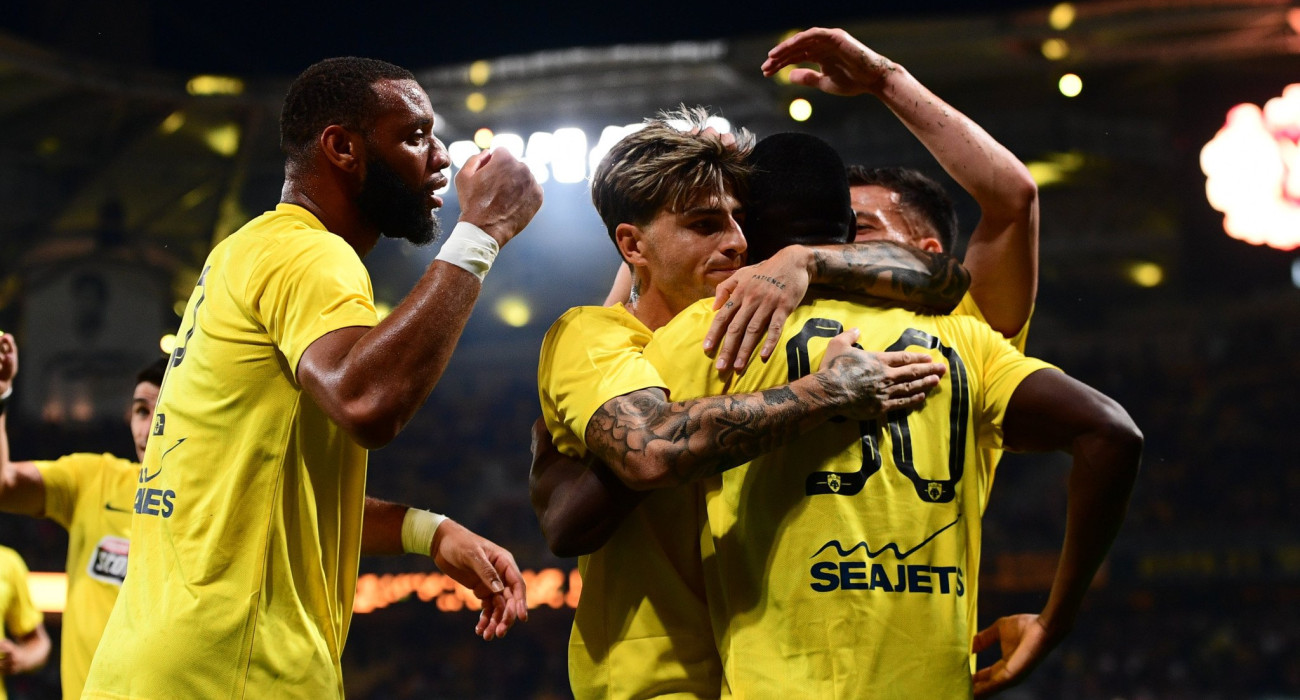 Οι παίκτες της ΑΕΚ πανηγυρίζουν γκολ / Πηγή: Eurokinissi