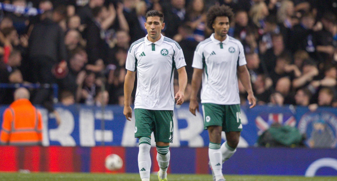 Μπακασέτας και Πάλμερ Μπράουν στο «Ibrox»/ Πηγή: Eurokinissi