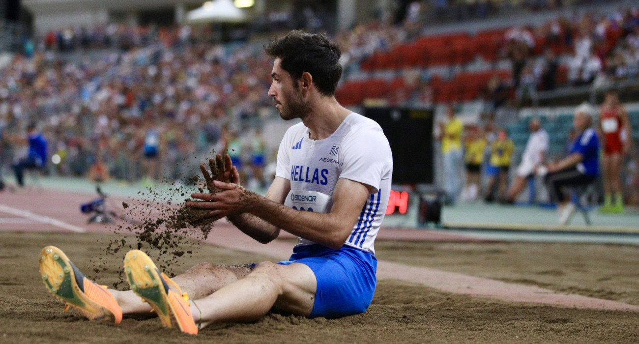 Ο Μίλτος Τεντόγλου στο Βαλκανικό Πρωτάθλημα 2025 στο Πανθεσσαλικό Στάδιο / Πηγή: Eurokinissi