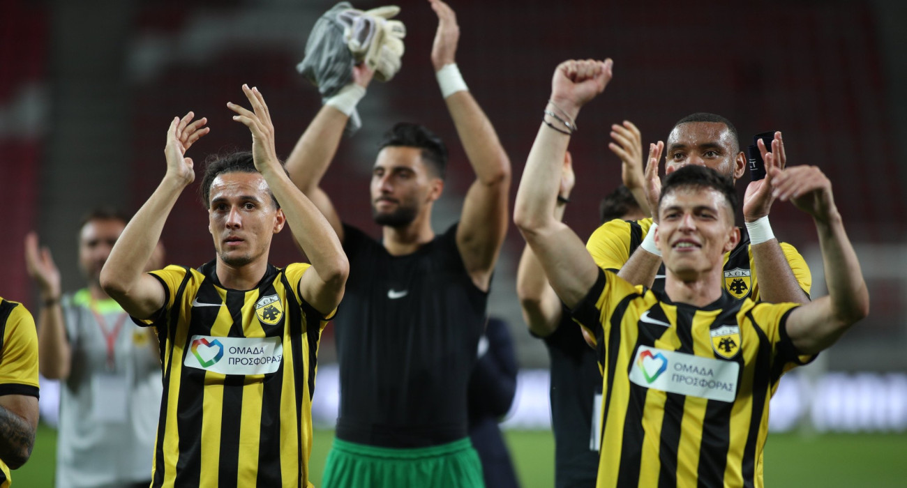 Οι παίκτες της ΑΕΚ πανηγυρίζουν  / Πηγή: eurokinissi