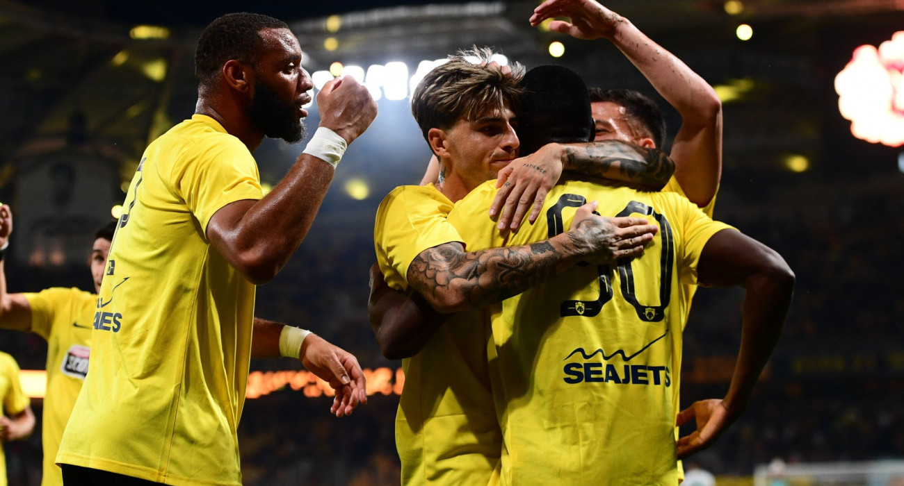 Οι παίκτες της ΑΕΚ πανηγυρίζουν / Πηγή: Eurokinissi