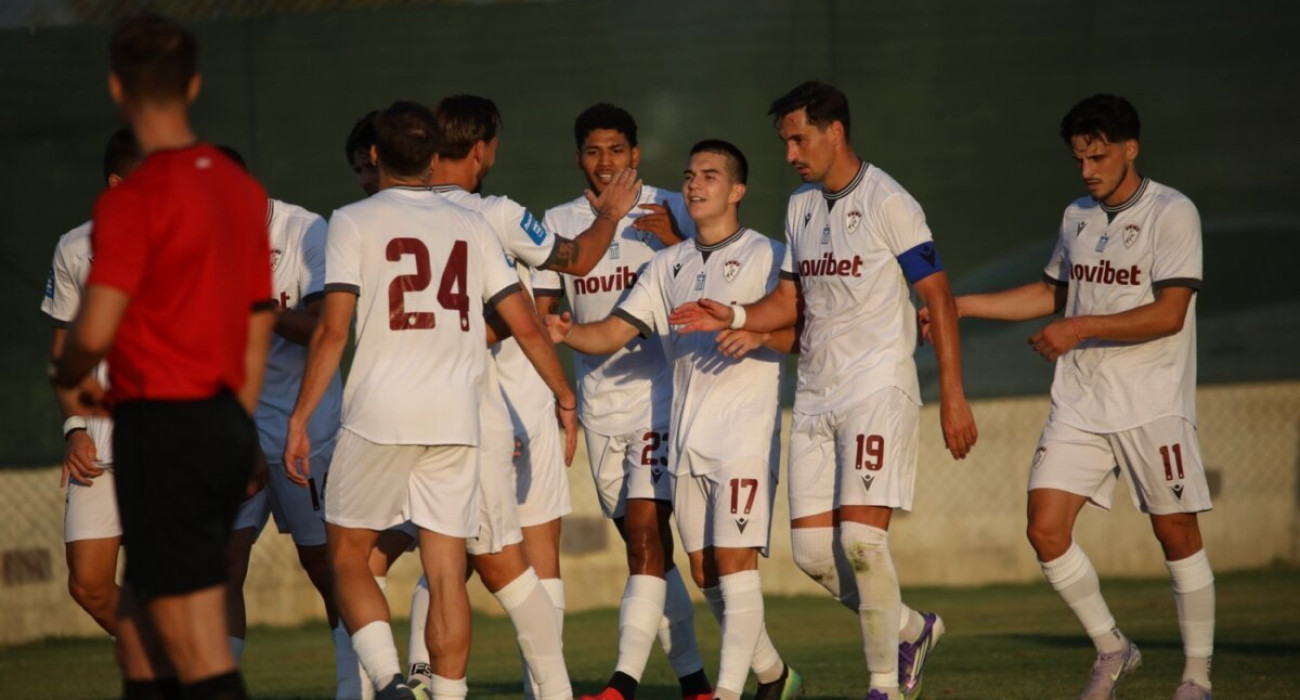 Οι ποδοσφαιριστές της ΑΕΛ πανηγυρίζουν / Πηγή: aelfc.gr