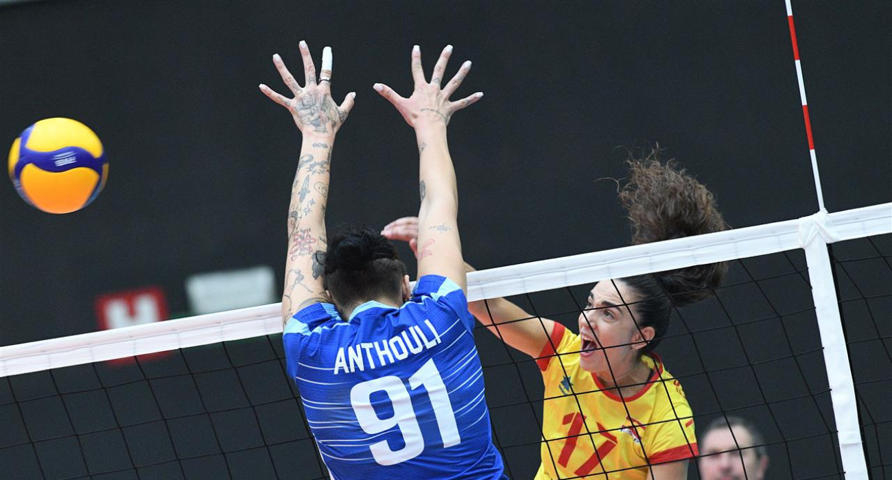 Η Μάρθα Ανθούλη στον αγώνα της Ελλάδας με την Ισπανία στο Golden European League / Πηγή: CEV