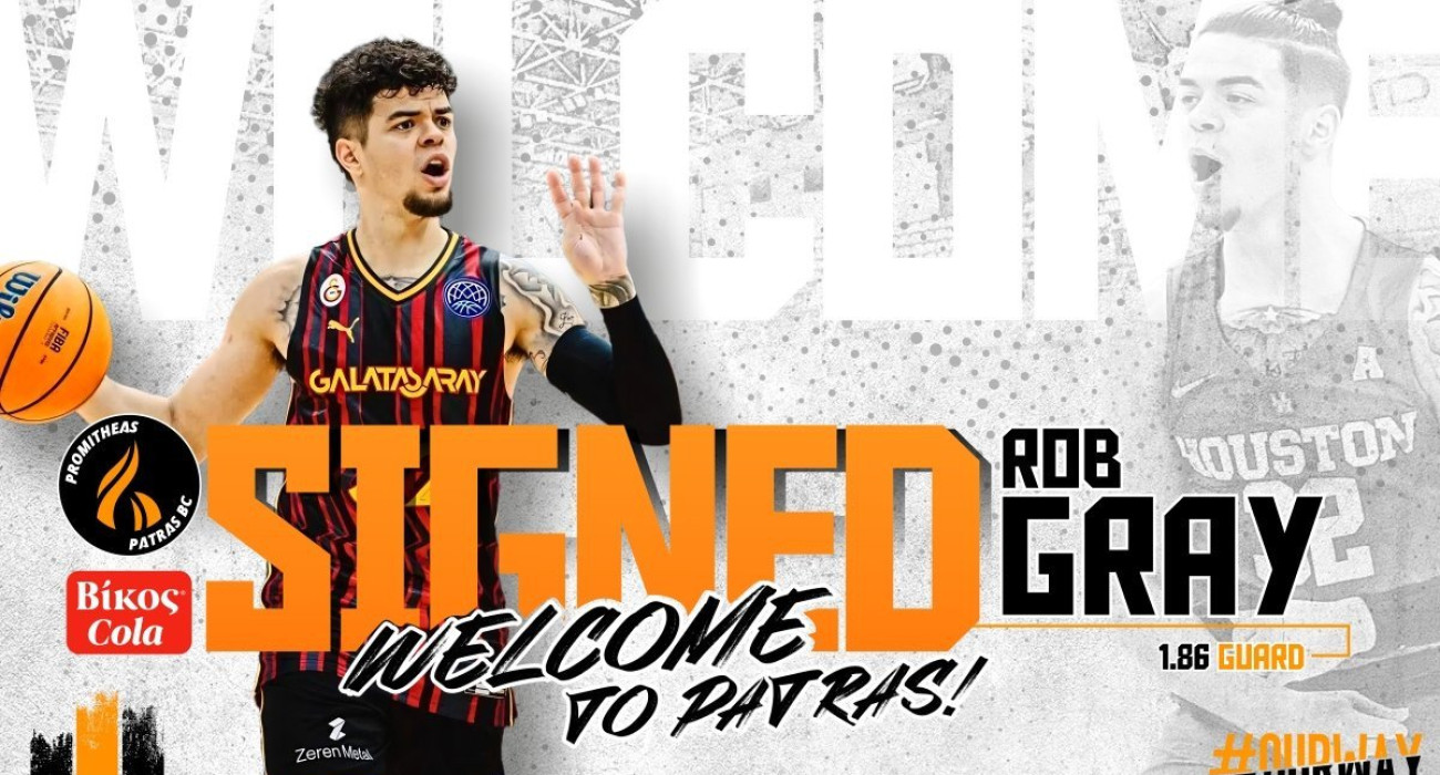 Η ανακοίνωση του Ρομπ Γκρέι - Πηγή: ΚΑΕ Προμηθέας Πάτρας