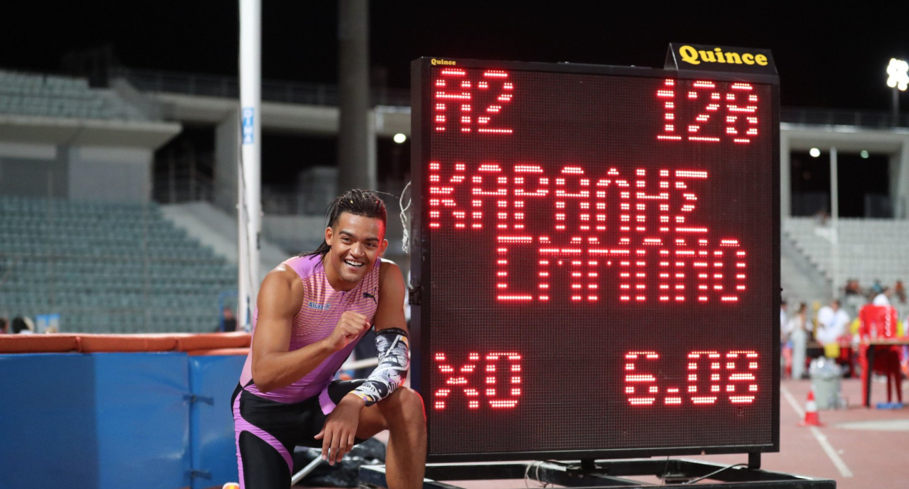 Η φωτογραφία του Εμμανουήλ Καραλή με το νέο πανελλήνιο ρεκόρ / Πηγή: Eurokinissi