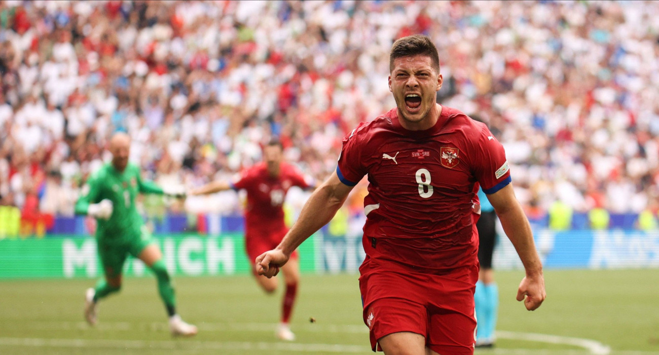 O Λούκα Γιόβιτς σε αγώνα της Σερβίας / Πηγή: Imago